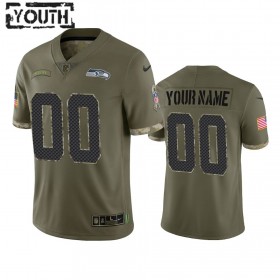 Camiseta Niño NFL Seattle Seahawks Personalizar Olive 2022 Salute To Service Limited